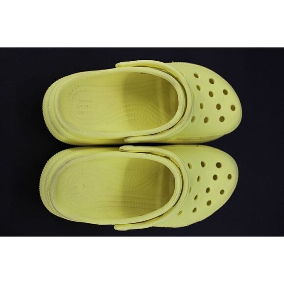 CROCS CLASSIC CRUSH CLOG iconic crocs wedge comfort in yellow Youth 3 Girls - Picture 10 of 11